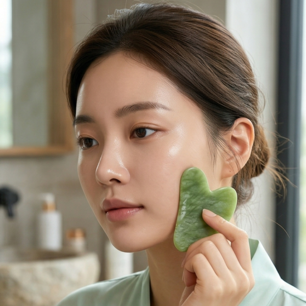 PLANTIFIQUE Set Gua Sha y Rodillo Facial Jade