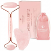 PLANTIFIQUE Set Gua Sha y Rodillo Cuarzo Rosa