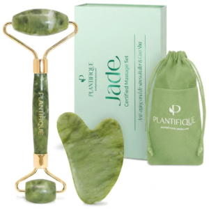 PLANTIFIQUE Set Gua Sha y Rodillo Facial Jade