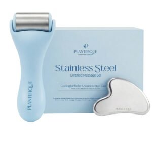 PLANTIFIQUE Set Ice Roller y Gua Sha Acero